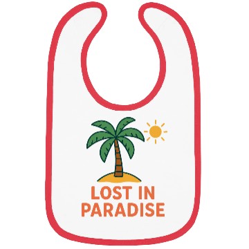 Discover Tropical Sunset Palm Illustration Bibs