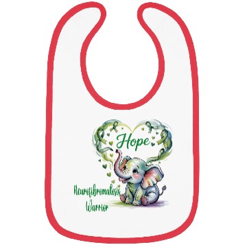 Discover Elephant with Green NEUROFIBROMATOSIS WARRIOR Bibs