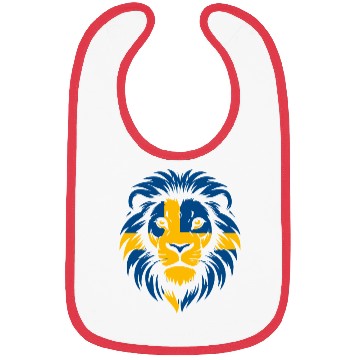 Discover Sweden Flag Lion Illustration Bibs
