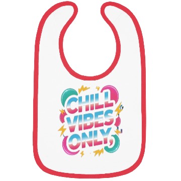 Discover Chill Vibes Only – Cool Neon Retro Design Bibs
