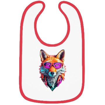 Discover Vibrant Fox with Sunglasses Design Bibs