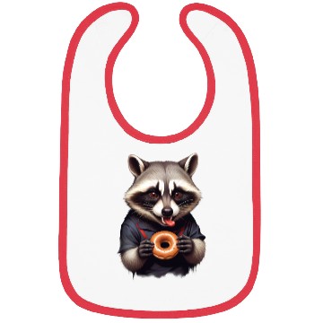 Discover Vampire Racoon with Donut Illustration Bibs