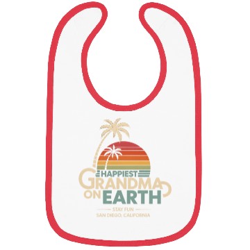 Discover Happiest Grandma on Earth Sunset Design Bibs
