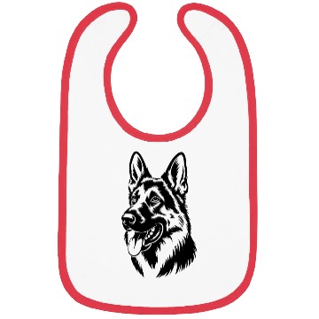 Discover German Shepherd Head Illustration Bibs