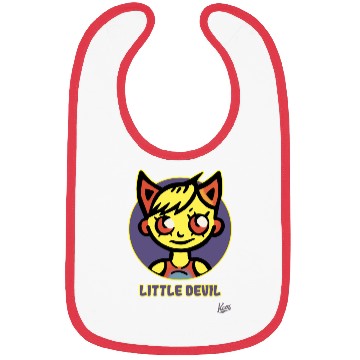 Discover Cute Little Devil Cartoon Illustration Bibs