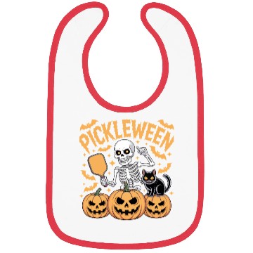 Discover Pickleween Pickleball Player Pumpkin Halloween Bibs