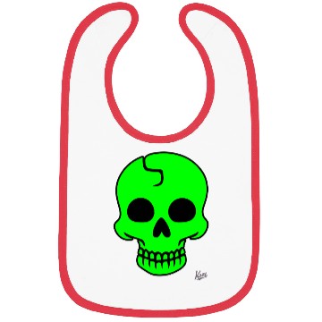 Discover Neon Green Skull Halloween Design Bibs