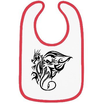 Discover Tribal Dragon Side View Tattoo Style with Wings Bibs