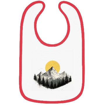 Discover Mountain Silhouette with Full Moon Bibs