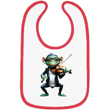Discover Elegant Monkey Playing Violin Art Bibs
