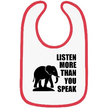 Discover Listen More Than You Speak – Elephant Silhouette Bibs