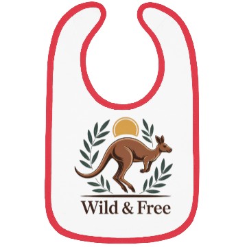 Discover Kangaroo Embrace with Nature Motif Bibs