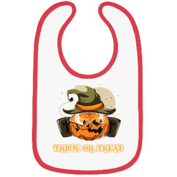 Discover Halloween Pumpkin Witch Hat Design Bibs