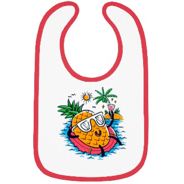 Discover Tropical Pineapple Relaxing on Float Bibs