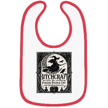 Discover Witch Flying on Broomstick with Crows Bibs