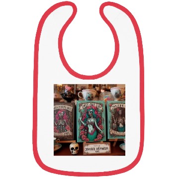 Discover Colorful Sugar Skull Mermaid Design Bibs