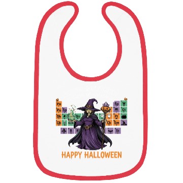 Discover Witch and Periodic Table Halloween Design Bibs