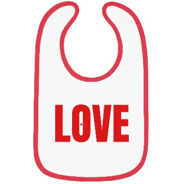 Discover Minimalist Red "LOVE" Typography Bibs