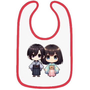 Discover Chibi Kawaii Traditional Kimono Duo Bibs