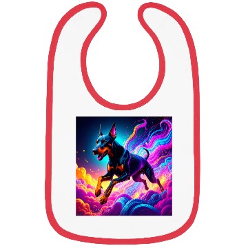 Discover Neon Doberman Illustration Bibs