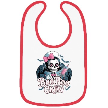 Discover Gothic Nurse Skeleton with BooBoo Crew Text Bibs