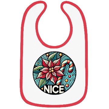Discover Festive Poinsettia Holiday Patch Bibs
