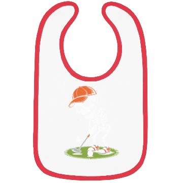 Discover Playful Skeleton Golfer with Cap Bibs