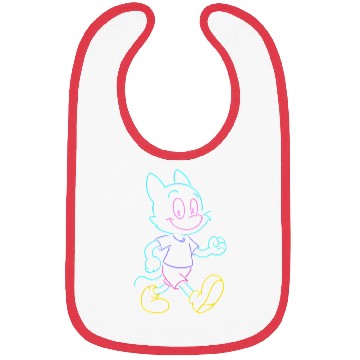 Discover Colorful Neon Cat Running Design Bibs