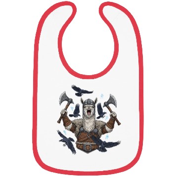 Discover Viking Alpaca Warrior Illustration Bibs