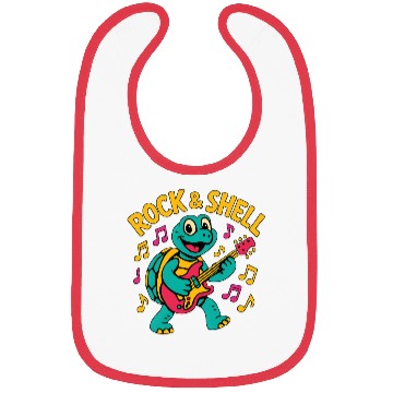 Discover Cute Turtle Rock Guitar Design Bibs