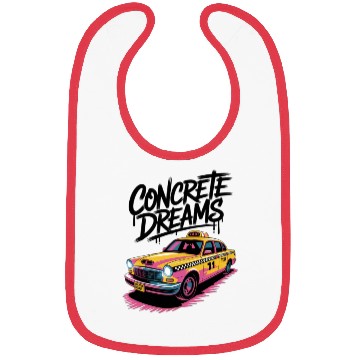 Discover Vibrant Taxi Dreams Illustration Bibs