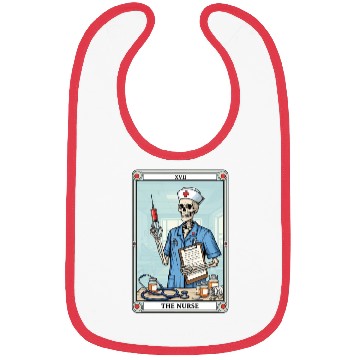 Discover Skeleton Nurse Tarot Card Halloween Bibs