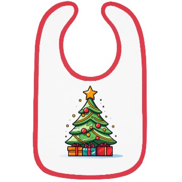 Discover Festive Christmas Tree with Gifts Bibs