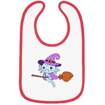 Discover Cute Halloween Witch axolotl Design Bibs