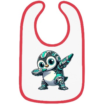 Discover Futuristic penguin robot cyborg technology AI Bibs