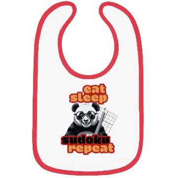 Discover Eat Sleep Sudoku Repeat – Cute Puzzle Solver Panda Bibs
