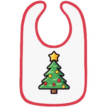 Discover Festive Christmas Tree with Colorful Ornaments Bibs