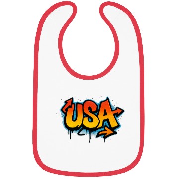 Discover Graffiti USA Flag Illustration Bibs