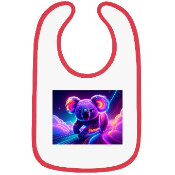 Discover Neon Koala in Cosmic Dreamscape Bibs