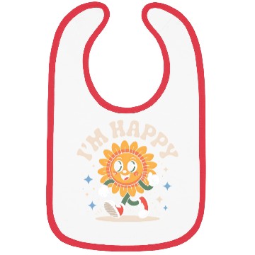 Discover Retro Happy Sunflower Bibs