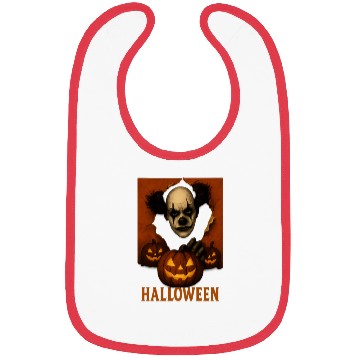 Discover Eerie Clown with Jack-O-Lantern Pumpkins Bibs