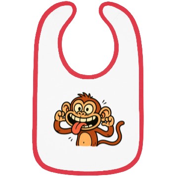 Discover Playful Monkey Cartoon Design Bibs