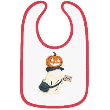 Discover Postal Worker Pumpkin Ghost  Bibs