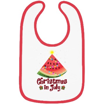Discover Christmas in July Watermelon Tree Funny Bibs