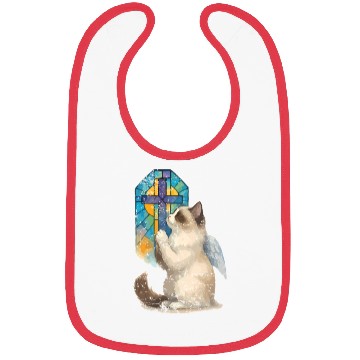 Discover Celestial Cat with Stained Glass Cross Bibs