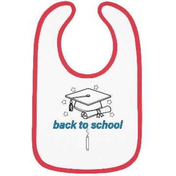 Discover Graduation Cap and Scroll Back to School Print Bibs
