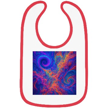 Discover Psychedelic Vortex Swirl in Neon Cosmic Colors Bibs