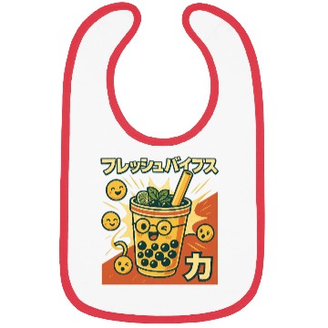 Discover Playful Bubble Tea Illustration Bibs