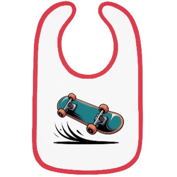 Discover Skateboard in Motion Illustration Bibs