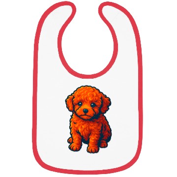 Discover Cute Poodle Dog  Illustration Bibs
